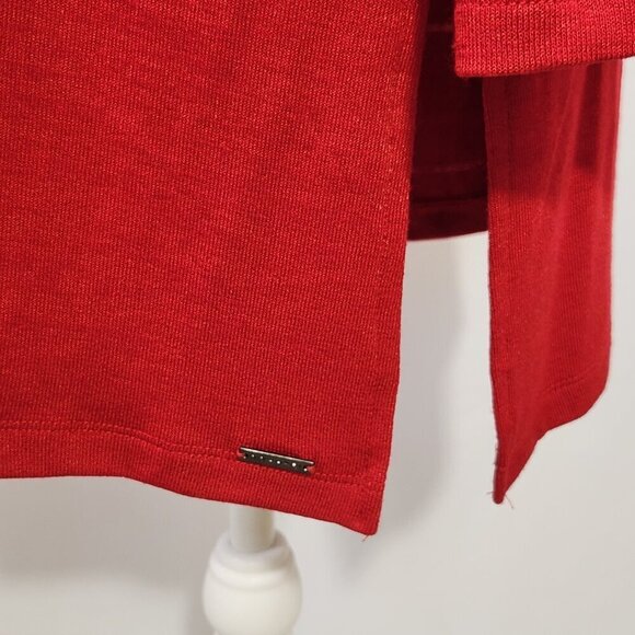 NWT  T-Tahari Women's Size Large Red Mock Neck Long Sleeve Vented Sweater Casual - Picture 7 of 16